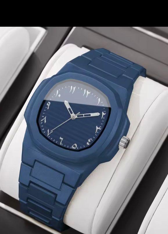 * Luxury Arabic Steel Finish Watch