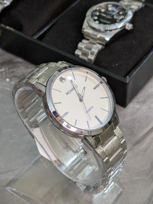 Bonito K-6123-CH-WHT Metal Band Men Watch