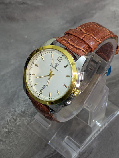 POEDAGAR 856 Leather Men Watch Fashion Casual Sport Leather Quartz Watches Waterproof Luminous Luxury