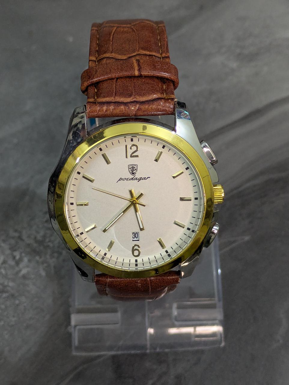 POEDAGAR 856 Leather Men Watch Fashion Casual Sport Leather Quartz Watches Waterproof Luminous Luxury