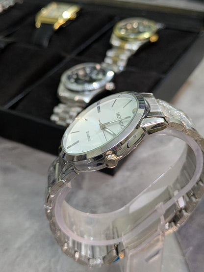 Bonito K-6123-CH-WHT Metal Band Men Watch